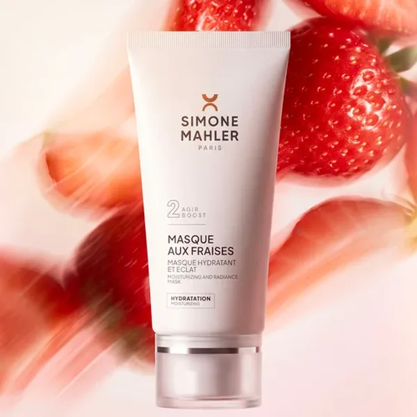Masque aux fraises Simone Mahler, masque hydratant et éclat, tube de 50 ml