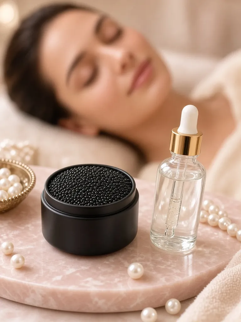 Soin régénération caviar à Mercier : crème au caviar et sérum